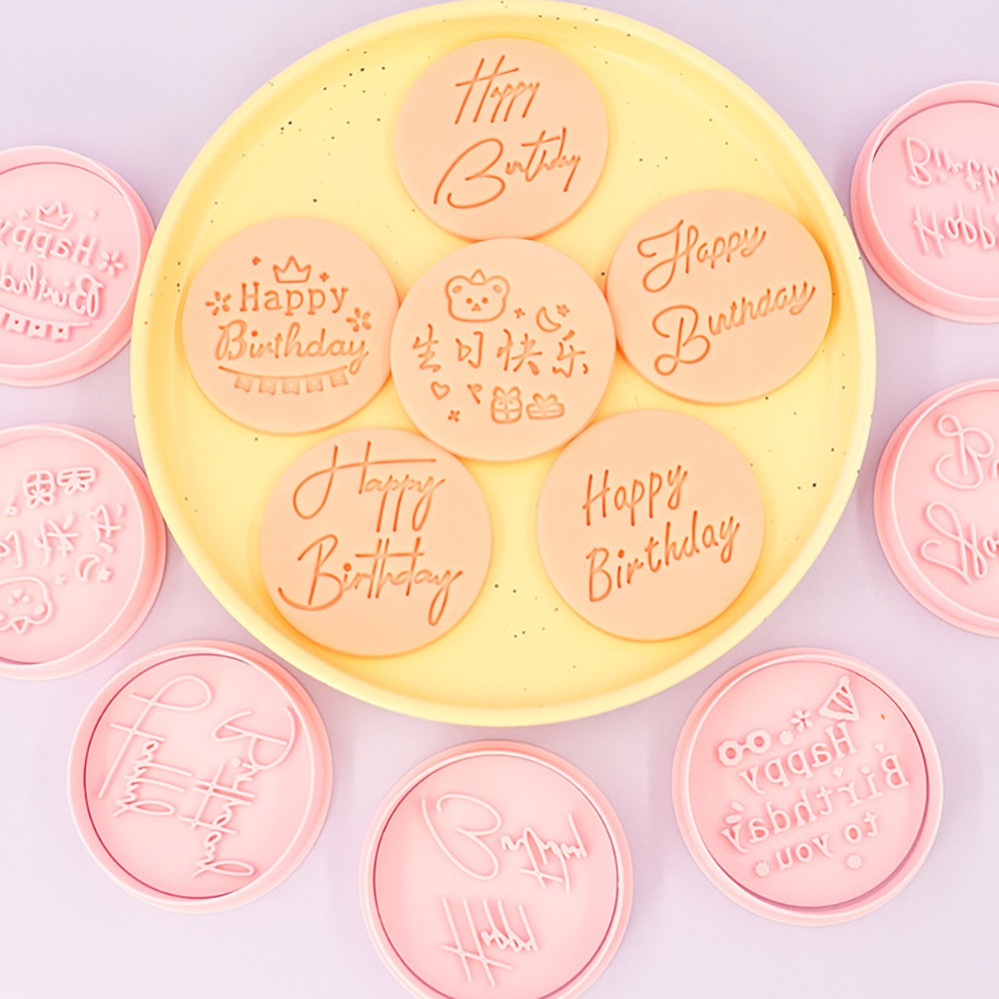 Kitchen Appliances Baking - Happy Birthday Cookie Cutters Biscuit Mold