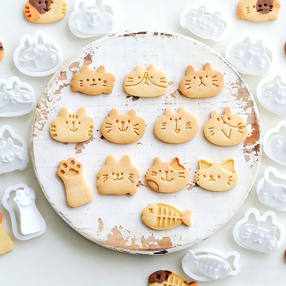 Kitchen Appliances Baking - Cute Kitten DIY Stamp Cookie Cutters