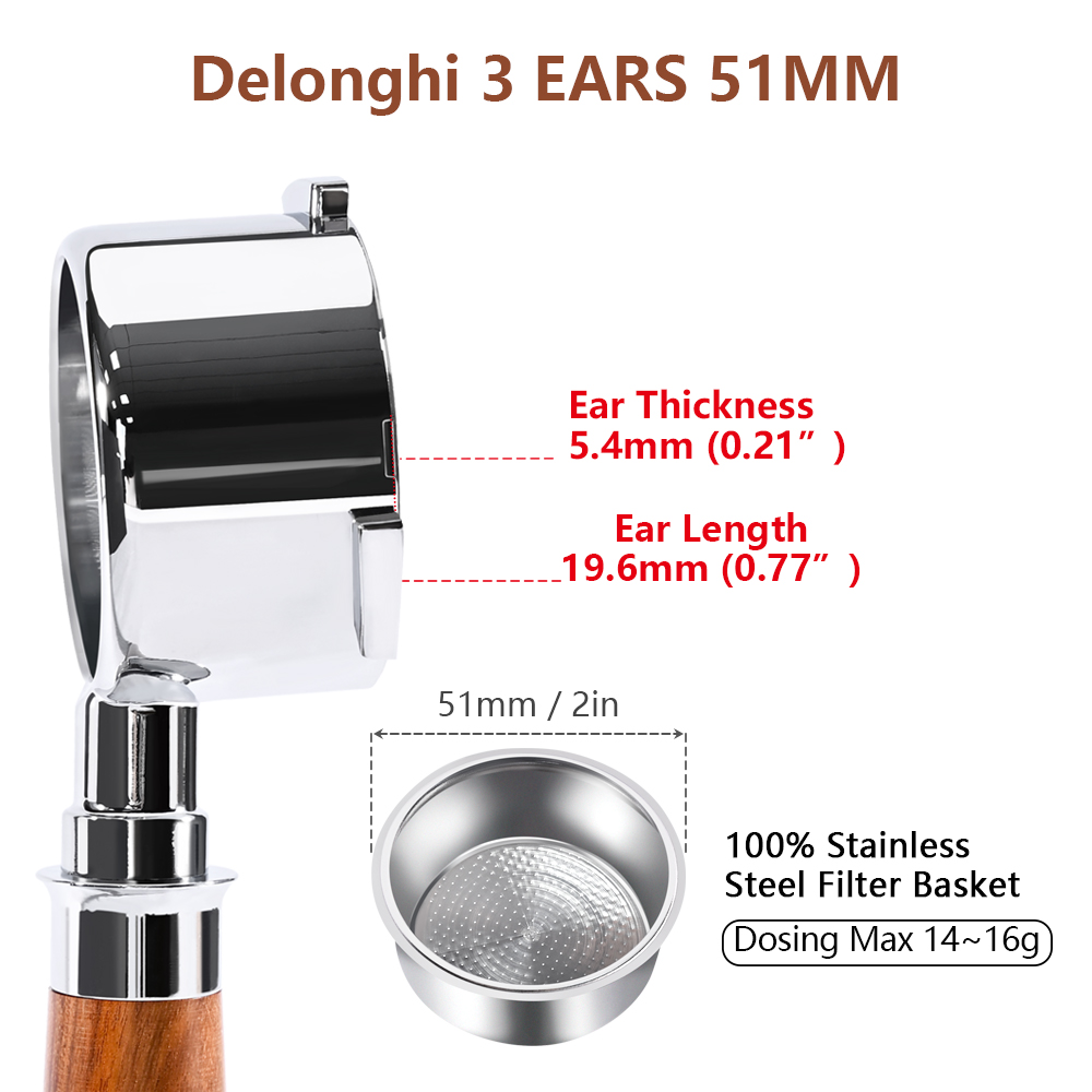 51mm Coffee Bottomless Portafi - Delonghi Espresso Magnifica recension och pris