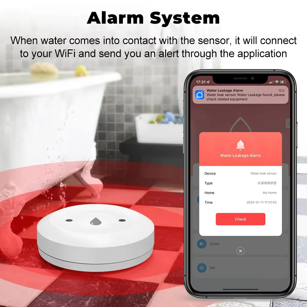 Tuya ZigBee 3.0 Water Leak Det - Kitchen Appliances Video recension och pris