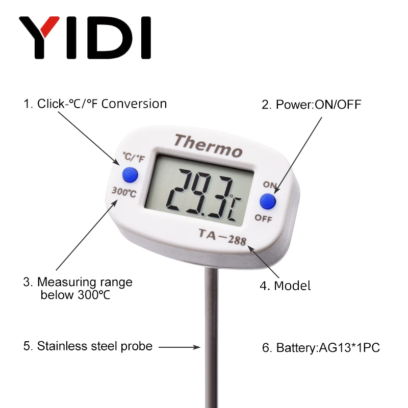 TA288 LCD Digital Food Thermom - Kitchen Appliances Video recension och pris