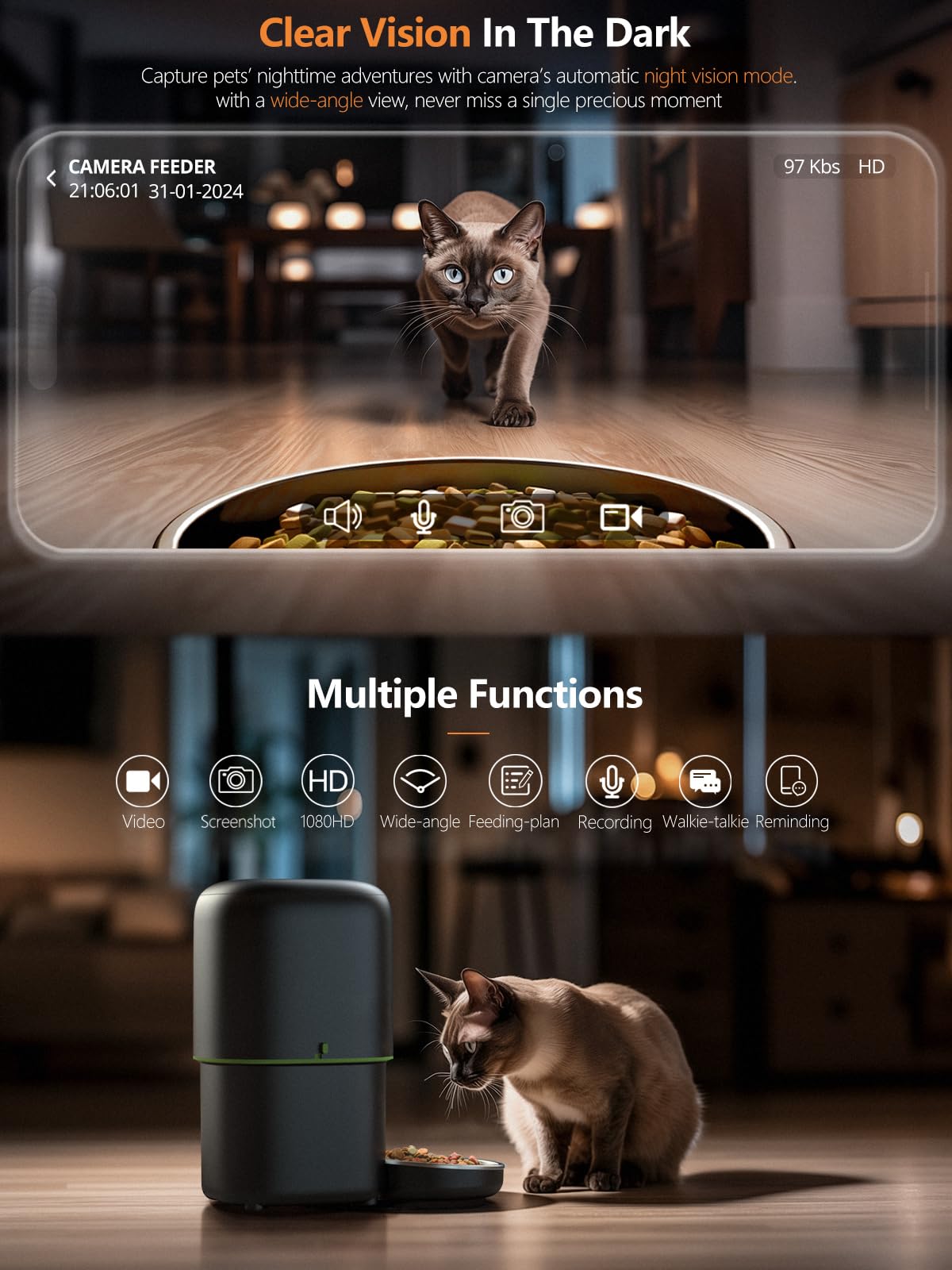 Automatic Cat Feeder Camera Pe - Kitchen Appliances Video recension och pris